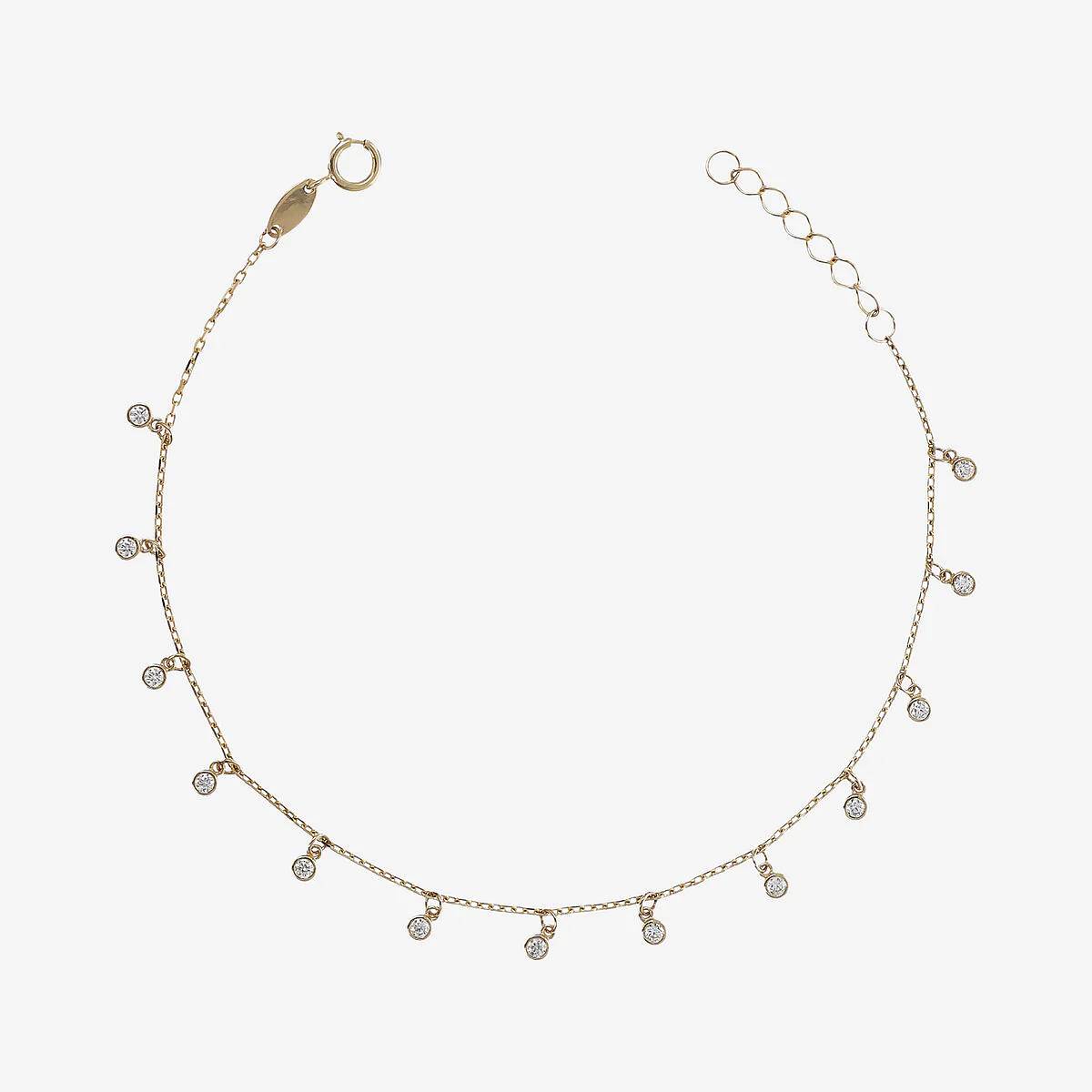 Bracciale Donna Milor Gold 9 KT Catena Rolò Zirconi WSGD90569.YG